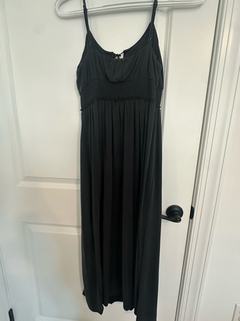 Lucky Brand Black Maxi Dress with Smocked Waist